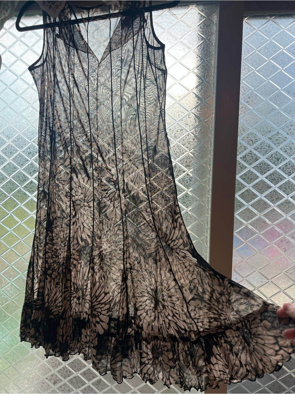 Studio Black Sheer Floral Midi Dress
